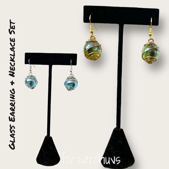 Glass Bulb Earring (x2) & Necklace Set - Picture 3 of 9